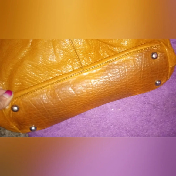 The Sak Light Tan Leather Embossed Peace Sign Tote/Shoulder Bag - Picture 3 of 8